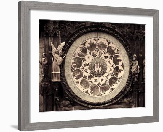 Czech Republic, Prague, Stare Mesto (Old Town), Astronomical Clock on Old Town Hall-Michele Falzone-Framed Photographic Print