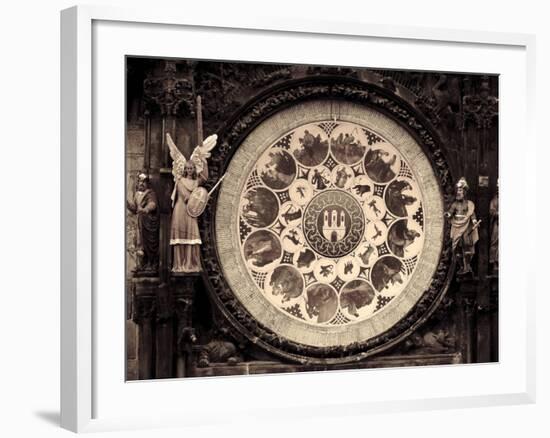 Czech Republic, Prague, Stare Mesto (Old Town), Astronomical Clock on Old Town Hall-Michele Falzone-Framed Photographic Print