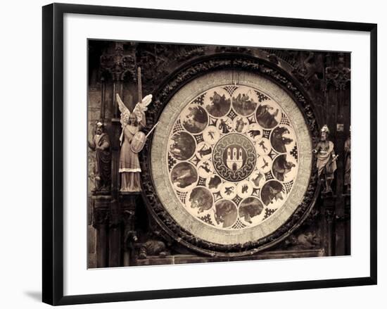 Czech Republic, Prague, Stare Mesto (Old Town), Astronomical Clock on Old Town Hall-Michele Falzone-Framed Photographic Print