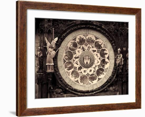 Czech Republic, Prague, Stare Mesto (Old Town), Astronomical Clock on Old Town Hall-Michele Falzone-Framed Photographic Print