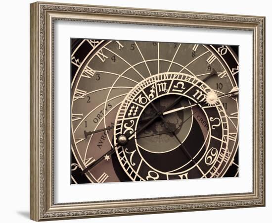 Czech Republic, Prague, Stare Mesto (Old Town), Astronomical Clock on Old Town Hall-Michele Falzone-Framed Photographic Print