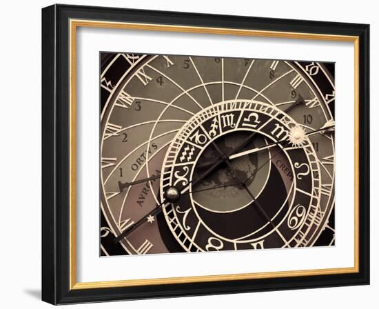 Czech Republic, Prague, Stare Mesto (Old Town), Astronomical Clock on Old Town Hall-Michele Falzone-Framed Photographic Print