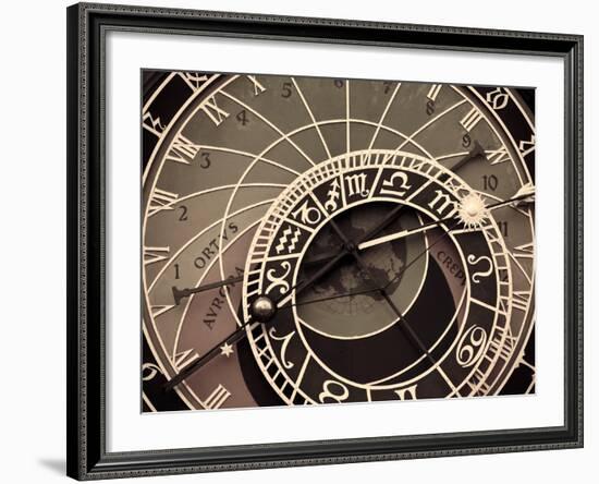 Czech Republic, Prague, Stare Mesto (Old Town), Astronomical Clock on Old Town Hall-Michele Falzone-Framed Photographic Print