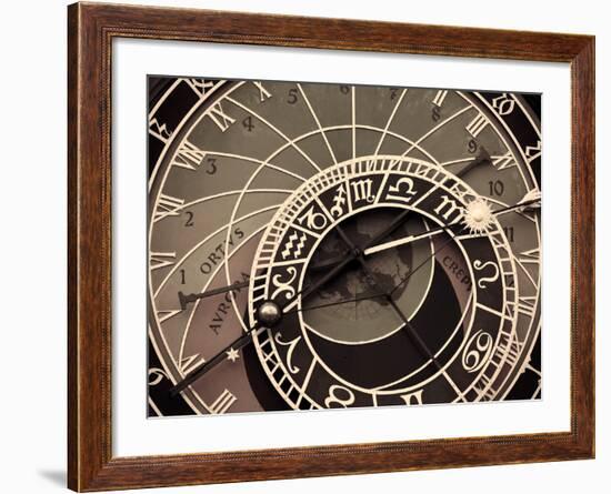 Czech Republic, Prague, Stare Mesto (Old Town), Astronomical Clock on Old Town Hall-Michele Falzone-Framed Photographic Print