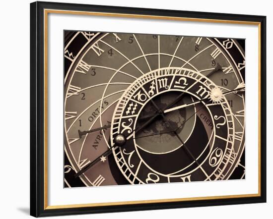 Czech Republic, Prague, Stare Mesto (Old Town), Astronomical Clock on Old Town Hall-Michele Falzone-Framed Photographic Print