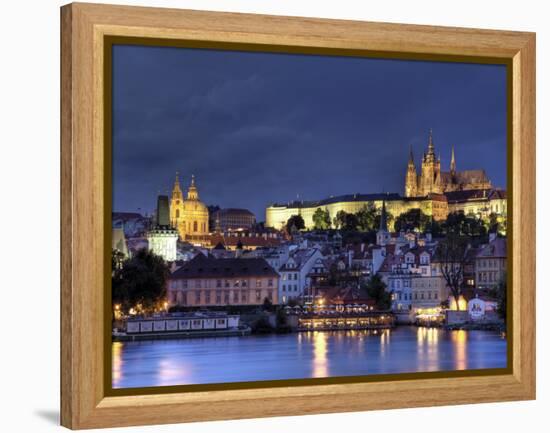 Czech Republic, Prague, Stare Mesto (Old Town), Charles Bridge, Hradcany Castle and St. Vitus Cathe-Michele Falzone-Framed Premier Image Canvas