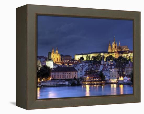 Czech Republic, Prague, Stare Mesto (Old Town), Charles Bridge, Hradcany Castle and St. Vitus Cathe-Michele Falzone-Framed Premier Image Canvas