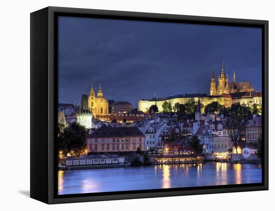 Czech Republic, Prague, Stare Mesto (Old Town), Charles Bridge, Hradcany Castle and St. Vitus Cathe-Michele Falzone-Framed Premier Image Canvas