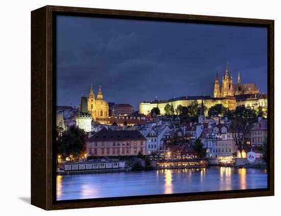 Czech Republic, Prague, Stare Mesto (Old Town), Charles Bridge, Hradcany Castle and St. Vitus Cathe-Michele Falzone-Framed Premier Image Canvas