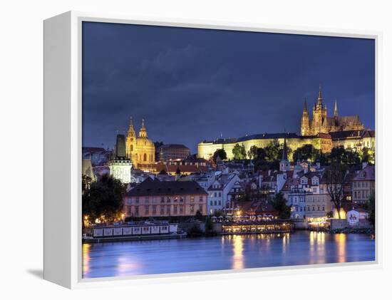 Czech Republic, Prague, Stare Mesto (Old Town), Charles Bridge, Hradcany Castle and St. Vitus Cathe-Michele Falzone-Framed Premier Image Canvas