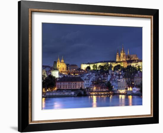 Czech Republic, Prague, Stare Mesto (Old Town), Charles Bridge, Hradcany Castle and St. Vitus Cathe-Michele Falzone-Framed Photographic Print