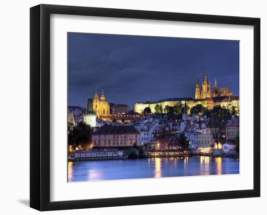 Czech Republic, Prague, Stare Mesto (Old Town), Charles Bridge, Hradcany Castle and St. Vitus Cathe-Michele Falzone-Framed Photographic Print