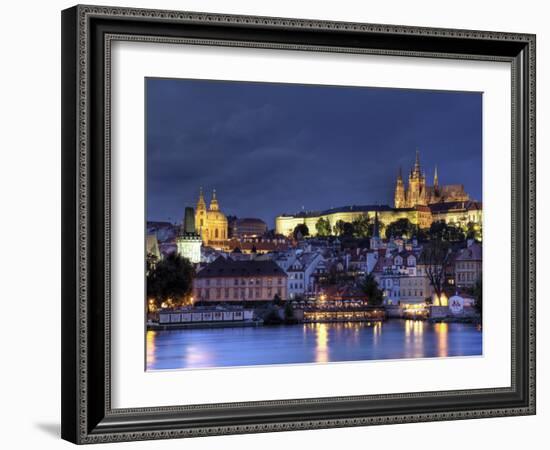 Czech Republic, Prague, Stare Mesto (Old Town), Charles Bridge, Hradcany Castle and St. Vitus Cathe-Michele Falzone-Framed Photographic Print