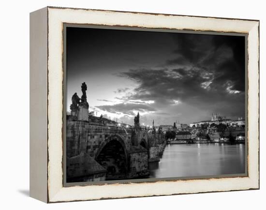 Czech Republic, Prague, Stare Mesto (Old Town), Charles Bridge, Hradcany Castle and St. Vitus Cathe-Michele Falzone-Framed Premier Image Canvas