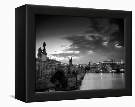 Czech Republic, Prague, Stare Mesto (Old Town), Charles Bridge, Hradcany Castle and St. Vitus Cathe-Michele Falzone-Framed Premier Image Canvas