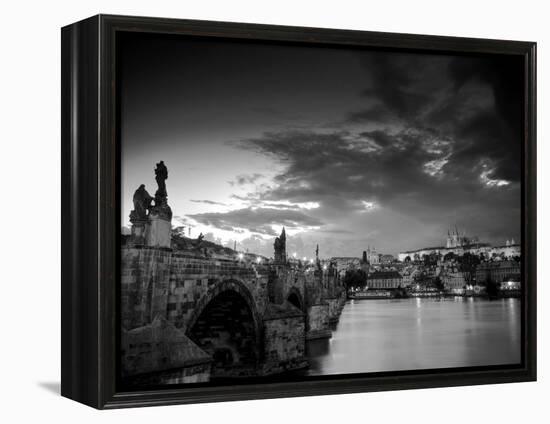 Czech Republic, Prague, Stare Mesto (Old Town), Charles Bridge, Hradcany Castle and St. Vitus Cathe-Michele Falzone-Framed Premier Image Canvas