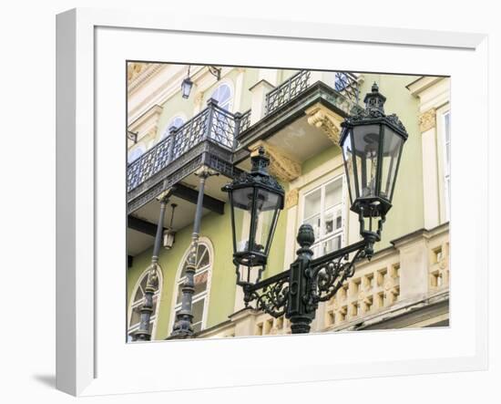 Czech Republic, Prague. Street lamppost in old town Prague.-Julie Eggers-Framed Photographic Print