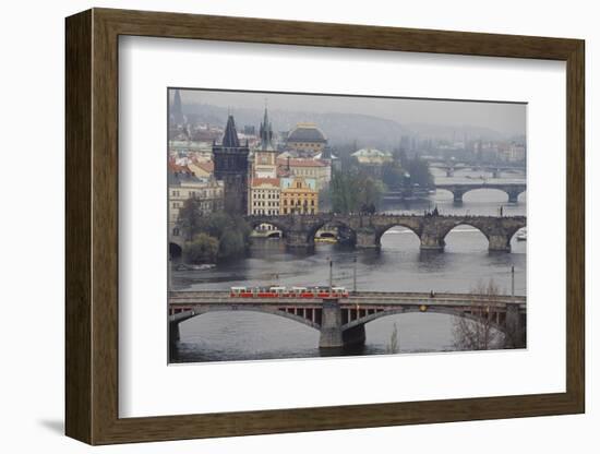 Czech Republic, Prague, View of Vitava River and the Old Town-Ali Kabas-Framed Photographic Print