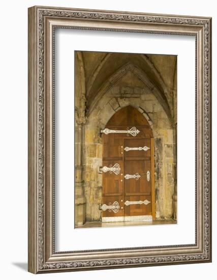 Czech Republic, Prague. Wooden Door in St. Vitus Cathedral-Jaynes Gallery-Framed Photographic Print