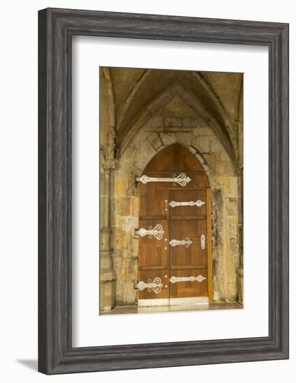 Czech Republic, Prague. Wooden Door in St. Vitus Cathedral-Jaynes Gallery-Framed Photographic Print