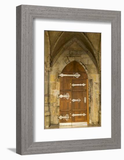 Czech Republic, Prague. Wooden Door in St. Vitus Cathedral-Jaynes Gallery-Framed Photographic Print