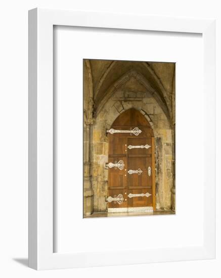 Czech Republic, Prague. Wooden Door in St. Vitus Cathedral-Jaynes Gallery-Framed Photographic Print