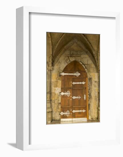 Czech Republic, Prague. Wooden Door in St. Vitus Cathedral-Jaynes Gallery-Framed Photographic Print