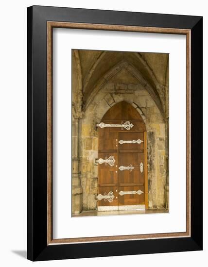 Czech Republic, Prague. Wooden Door in St. Vitus Cathedral-Jaynes Gallery-Framed Photographic Print