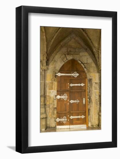 Czech Republic, Prague. Wooden Door in St. Vitus Cathedral-Jaynes Gallery-Framed Photographic Print