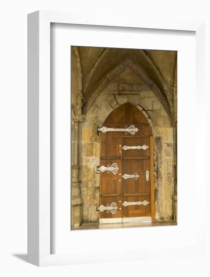 Czech Republic, Prague. Wooden Door in St. Vitus Cathedral-Jaynes Gallery-Framed Photographic Print