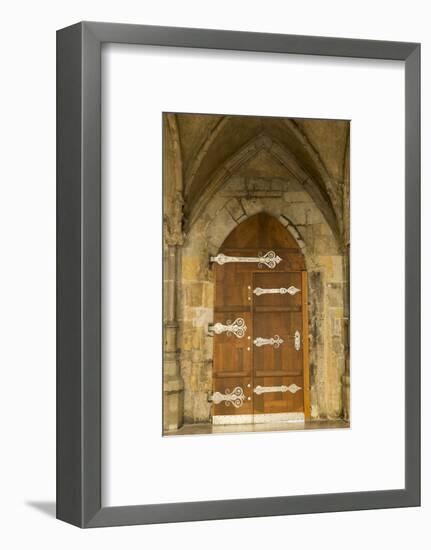 Czech Republic, Prague. Wooden Door in St. Vitus Cathedral-Jaynes Gallery-Framed Photographic Print
