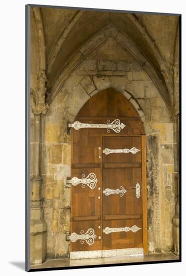 Czech Republic, Prague. Wooden Door in St. Vitus Cathedral-Jaynes Gallery-Mounted Photographic Print