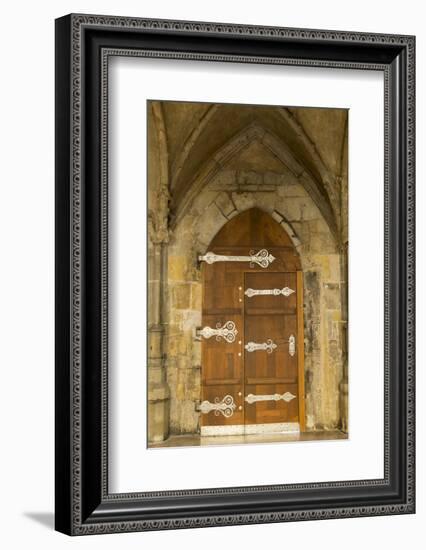 Czech Republic, Prague. Wooden Door in St. Vitus Cathedral-Jaynes Gallery-Framed Photographic Print