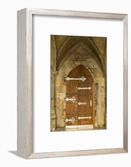 Czech Republic, Prague. Wooden Door in St. Vitus Cathedral-Jaynes Gallery-Framed Photographic Print