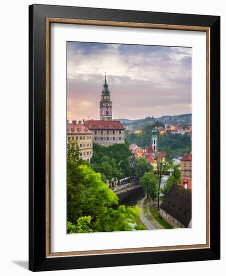 Czech Republic, South Bohemian Region, Cesky Krumlov. Cesky Krumlov Castle and buildings in old tow-Jason Langley-Framed Photographic Print