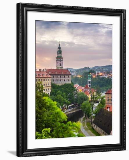 Czech Republic, South Bohemian Region, Cesky Krumlov. Cesky Krumlov Castle and buildings in old tow-Jason Langley-Framed Photographic Print