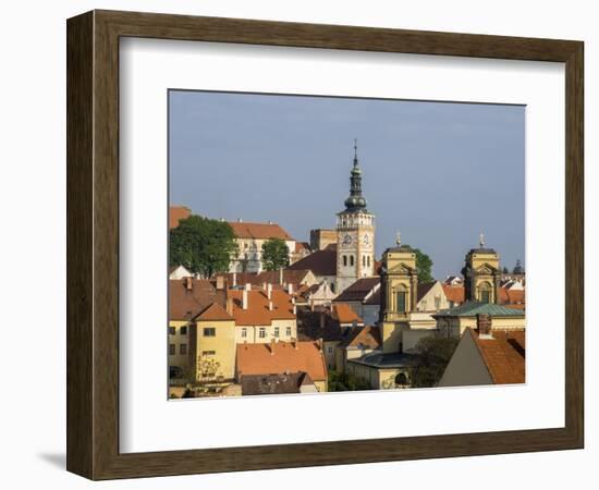 Czech Republic, South Moravia, Mikulov. The church Tower of St Wenceslas.-Julie Eggers-Framed Photographic Print