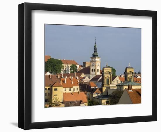 Czech Republic, South Moravia, Mikulov. The church Tower of St Wenceslas.-Julie Eggers-Framed Photographic Print