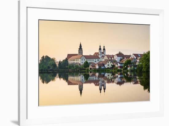 Czech Republic, Vysocina Region, Telc. View of town and Church of The Name of Jesus (Kostel jmena J-Jason Langley-Framed Photographic Print