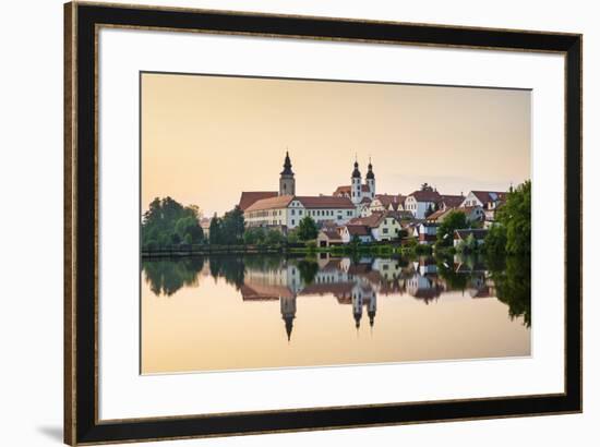 Czech Republic, Vysocina Region, Telc. View of town and Church of The Name of Jesus (Kostel jmena J-Jason Langley-Framed Photographic Print