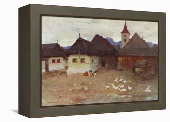 Czechoslovakia: Vazsecz, a Slovak Village (Colour Litho)-Adrian Scott Stokes-Framed Premier Image Canvas