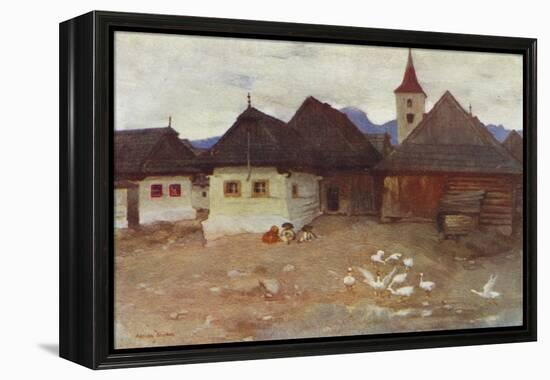 Czechoslovakia: Vazsecz, a Slovak Village (Colour Litho)-Adrian Scott Stokes-Framed Premier Image Canvas