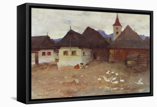 Czechoslovakia: Vazsecz, a Slovak Village (Colour Litho)-Adrian Scott Stokes-Framed Premier Image Canvas