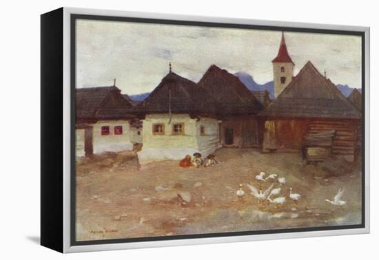 Czechoslovakia: Vazsecz, a Slovak Village (Colour Litho)-Adrian Scott Stokes-Framed Premier Image Canvas