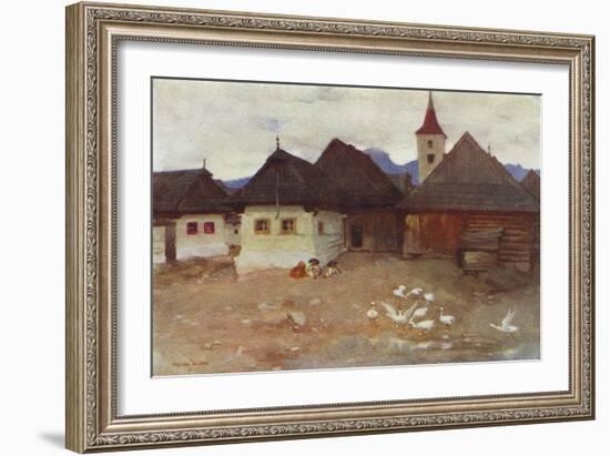 Czechoslovakia: Vazsecz, a Slovak Village (Colour Litho)-Adrian Scott Stokes-Framed Giclee Print