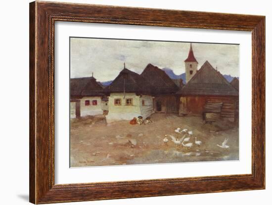 Czechoslovakia: Vazsecz, a Slovak Village (Colour Litho)-Adrian Scott Stokes-Framed Giclee Print