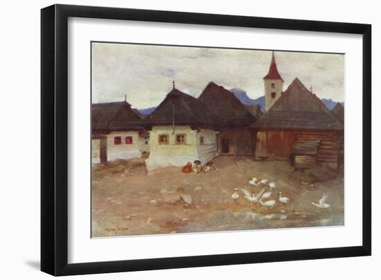 Czechoslovakia: Vazsecz, a Slovak Village (Colour Litho)-Adrian Scott Stokes-Framed Giclee Print