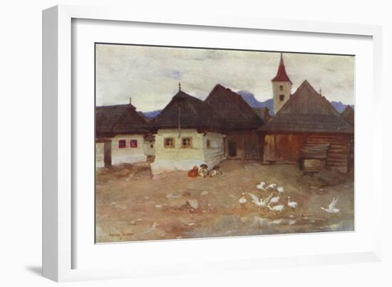 Czechoslovakia: Vazsecz, a Slovak Village (Colour Litho)-Adrian Scott Stokes-Framed Giclee Print
