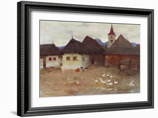 Czechoslovakia: Vazsecz, a Slovak Village (Colour Litho)-Adrian Scott Stokes-Framed Giclee Print