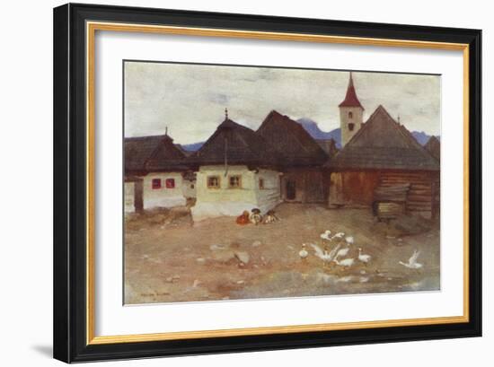 Czechoslovakia: Vazsecz, a Slovak Village (Colour Litho)-Adrian Scott Stokes-Framed Giclee Print